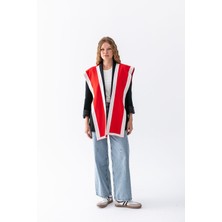 Wega Moda Çift Taraflı Biyeli Patchwork Triko Atkı – Kare Parçalı Unisex Spor Omuz Şalı, Boho Stil Kışlık Atkı