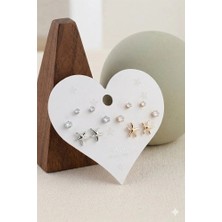 MentorAly Kadın Çoklu Küpe Seti | Minimal Taşlı & Figürlü Küpe Seti | Günlük & Kombin Küpe