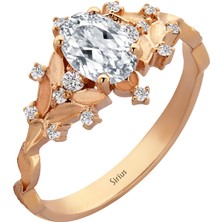 Sirius Pırlanta ve Oval Beyaz Topaz Heliora Yüzük 0447R0108