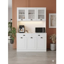 y&a kıraasyon  kurulum kahve köşesi mutfak dolabı ld ışıklı