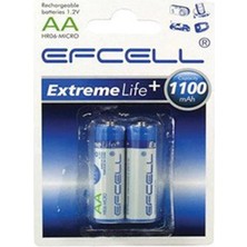 Efcell Extreme Life+ 1.2V 1100MAH Şarj Edilebilir Aa Kalem Pil (2'li Paket)