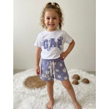 Butik Kız Çocuk %100 Pamuklu Alt - Üst Şortlu Takım