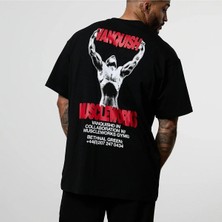 Vanquish x Muscle Works Black Oversızed T-Shirt