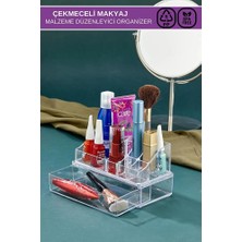 Poomy Akrilik /CN.523.01 Makyaj Organizer Çekmeceli Ruj Krem Rimel Far Kutusu Düzenleyici