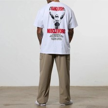 Vanquish x Muscle Works Whıte Oversızed T-Shirt