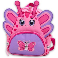 Probag Anaokulu Kız Çocuk Sırt Çantası Sevimli Kelebek Figürlü Pembe Mor Desenli