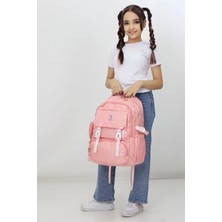 Probag Somon Pembe Çocuk Okul Çantası Parlak Varak Desenli Ilkokul Ortaokul Günlük Kullanım Sırt Çantası