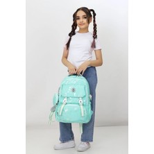 Probag Mint Yeşili Çocuk Okul Çantası Parlak Varak Desenli Ilkokul Ortaokul Günlük Kullanım Sırt Çantası