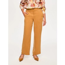 Faik Sönmez Arka Beli Lastikli Wide Leg Fit Tenselli Pantolon S26PNT028