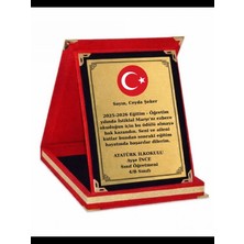 Kişiye Özel Plaket - Kişiye Özel Kadife Plaket - Istiklal Marşı Plaketi - Büyük Boy Plaket ( 16 x 21 )