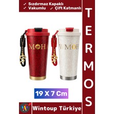 Wintoup #termos Kamp Outdoor Piknik Gündelik Sızdırmaz Kapaklı Çift Katmanlı Vakumlu Termos Bardak 19 x 7 cm