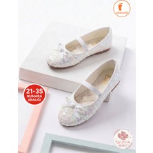 Albishoes Kız Çocuk Günlük Gösteri 23 Nisan Fiyonk Detaylı Lastikli Yumuşak Kız Çocuk Babet Ayakkabı