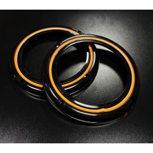 Turuncu Neon Işıklı 20CM Midrange ve Hoparlör Kapağı 2'li Takım