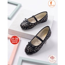 Albishoes Kız Çocuk Günlük Gösteri 23 Nisan Fiyonk Detaylı Lastikli Yumuşak Kız Çocuk Babet Ayakkabı