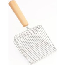 Calperia Ahşap Saplı Metal Kedi Kumu Küreği - Dayanıklı ve Ergonomik Tasarım