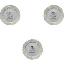 Omeyva Mika Plastik Parti Davet Sunum Servis Sert Mika Tabak - 26 Cm. - Krem - 6 Adetlik 3 Paket