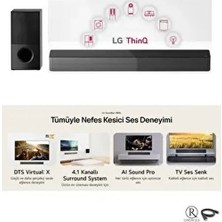 LG 600W 4.1 Kanal Ev Sinema Sistemi HDMI Bağlantılı DTS Virtual Teknolojisi ile Sinema Atmosferi