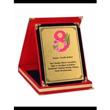 Kişiye Özel Plaket - Kişiye Özel Kadife Plaket - Kadınlar Günü Plaketi - Büyük Boy Plaket ( 16 x 21 )