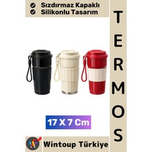 Wintoup #termos Kamp Outdoor Günlük Iş Yeri Ofis Piknik Sızdırmaz Kapaklı Silikonlu Termos Bardak 17 x 7 cm