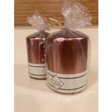 Plus Home Mum 2'li Bakır Rengi Silindir Yükseklik 9 cm Çapı 7 cm