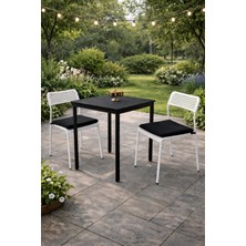 Flinder Minderli Bahçe Takımı - 3'lü Balkon Masa Sandalye - Bahçe Mobilyası - Yemek Masası