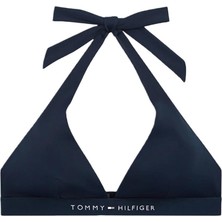 Tommy Hilfiger Kadın Mavi Boyundan Bağlamalı Bikini Üstü UW0UW06358