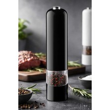 Es Dekor Paslanmaz Çelik Tuz & Karabiber Öğütücü Pilli - Siyah Otomatik