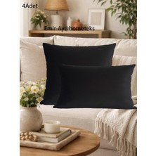 Emir-Ay@hometeks 4 Adet Kırlent Kılıfı ,yastık Kılıfı  ( + 2 Adet 35X50CM Hediye ) Leke Tutmayan Silinebilir Kadife