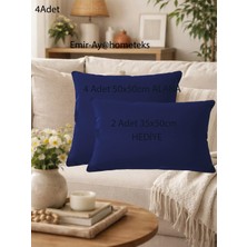 Emir-Ay@hometeks 4 Adet Kırlent Kılıfı ,yastık Kılıfı  ( + 2 Adet 35X50CM Hediye ) Leke Tutmayan Silinebilir Kadife