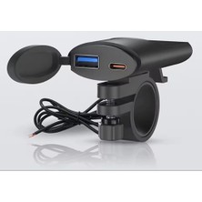Autoline Motosiklet Type C ve USB Soketli Hızlı Şarj