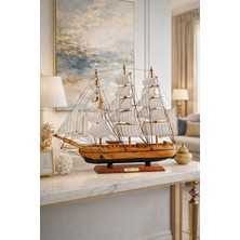 Biton Toptan Mega Boy 50 x 50 cm El Yapımı Ahşap Yelkenli Gemi Maketi – Prestijli Premium Hediye 533-B