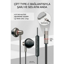 Mtl Type-C Mıknatıslı Stereo Kulaklık Tak Çalıştır - Yüksek Ses Kalitesi