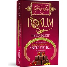 ERDEM Sepetçioğlu Kakao Kaplamalı Antep Fıstıklı Nar Aromalı Çifte Kavrulmuş Lokum 200G