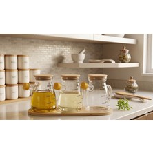 Leylart Bambu Stantlı 3'lü Yağdanlık Seti 400 ml