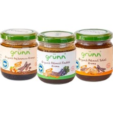Grunn Organik Pekmezli Fındık Kreması Seti (Üzüm + Keçiboynuzu + Tahinli Pekmezli) 3 * 200 gr