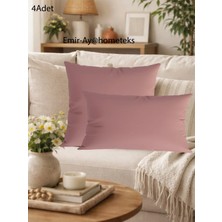 Emir-Ay@hometeks 4 Adet Kırlent Kılıfı ,yastık Kılıfı  ( + 2 Adet 35X50CM Hediye ) Leke Tutmayan Silinebilir Kadife