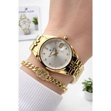 Daniel Klein 2 Yıl Garantili Çelik Kordon 30 mt Suya Dayanıklı Kadın Kol Saati+Bileklik DKK.10991-2