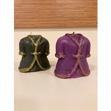 Plus Home Mum 2'li Kaftan Model Renk Yeşil ve Mürdüm Yükseklik 10 cm Çapı 9 cm