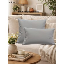 Emir-Ay@hometeks 4 Adet Kırlent Kılıfı ,yastık Kılıfı  ( + 2 Adet 35X50CM Hediye ) Leke Tutmayan Silinebilir Kadife