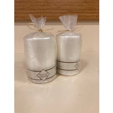 Plus Home Mum 2'li Silindir Model Renk Krem Yükseklik 9 cm Çapı 6 cm