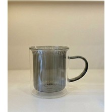 Leylart Füme Trend Çidarlı Kulplu Bardak