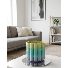 Zero Land Storozal Modern Dekoratif Vazo Yeşil Geçişli Şık Tasarım Masa Üstü Kullanım