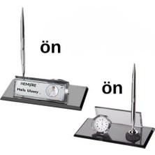 Çılgıntrend Hemşirelere Özel Fotoğraflı Kristal Masa Isimliği - Gümüş Kalemli ve Saatli Ofis Hediyesi