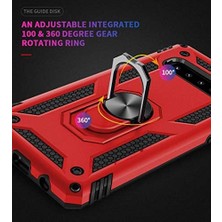 Uray Home Galaxy S10 Için Kılıf Military Ring Holder Siyah [galaxy S10 ile Uyumlu Kılıf - Siyah]