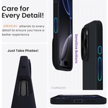 Uray Home 16 Pro 6.3" Kılıf, Ince Sıvı Silikon Tam Kaplamalı, 3 Katmanlı Yumuşak Jel Kauçuk, Mikrofiber Astarlı, Darbeye ve Çizilmeye Dayanıklı Koruyucu Telefon Kılıfı, Siyah