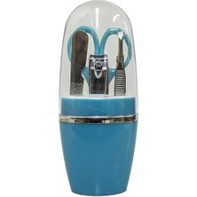 Uray Home Promosyonca Manikür Seti, 5 Parça, Tırnak Makası, Törpü, Tırnak Pensi, Cımbız, Makas (Mavi)