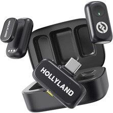 Uray Home Lark A1 Kablosuz Mini Mikrofon, 15/16 ve Için, 48 Khz/24 Bit, 3 Seviyeli Akıllı Gürültü Engelleyici, Youtube, Podcast, Vlog Için Mikrofon (Siyah, 2tx + Usb-C Rx + Şarj Kılıfı)