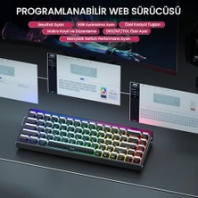 Uray Home Aula Hero 68 He Manyetik Klavye Trigger Jade Switch 8000Hz Rgb Neon Tkl Hot Swap Oyuncu Klavyesi Siyah