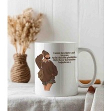 Weiler Riger Ilgiye Aşık Kadın Figürlü Esprili Premium 330ML WR-IL101 - Hediye Porselen Kupa Bardak