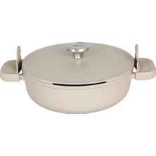 Uray Home Leo Phantom Kapaklı Yapışmaz Sote Tavası 28 cm Latte